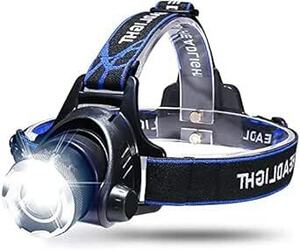 Lightess LED ヘッドライト 小型軽量 防水 ヘッドランプ 3点灯モード ズーム機能 90°角度調整 ヘルメットライ