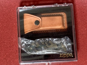 Zippo ナイフ カモフラージュ迷彩柄レザーケース付き、新品未使用品