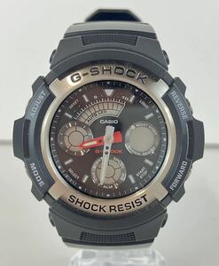 【HM1221】 CASIO カシオ G-SHOCK ジーショック Qz クォーツ アナデジ ブラック AW-590 メンズ 腕時計 φ66.1〜φ40.8 