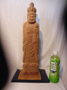 円空彫り十一面観音菩薩像　　木製　手彫り　仏像