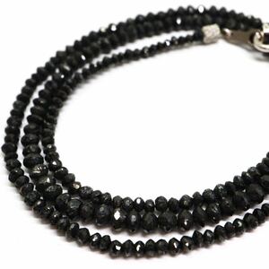 《K18WG 天然ブラックダイヤモンドネックレス》A 約4.9g 約44.5cm necklace black diamond ジュエリー jewelry DI0/EA0