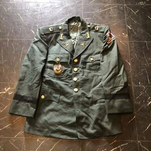 Korean Army 韓国軍 実物 セレモニージャケット 制服 軍装 ミリタリー ジャケット オフィサージャケット ヴィンテージ カーキ S相当 144