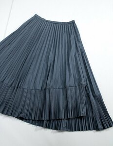 2020年未使用イオコムイオ/センソユニコ 綿混ロングプリーツスカート定2.9万青紺38 al018