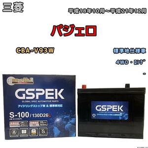 バッテリー デルコア GSPEK 三菱 パジェロ CBA-V93W 平成18年10月～平成21年12月 - 80D26L