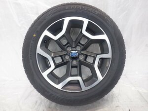 ②☆21年製 バリ山 GP7 スバル XV☆ 5H 100 7J +48 17インチ SUBARU 純正 アルミホイール タイヤ 225/55R17 DUNLOP 1本