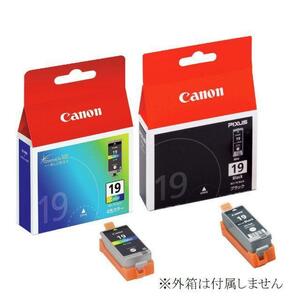 BCI-19 純正インクカートリッジ 黒+カラー 2個組 キヤノン CANON BCI-19CLR BCI-19BK 箱なし iP110 iP100 mini360 mini260 TR153