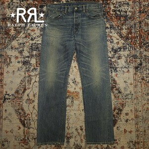 【USA製】 RRL Midland Low Straight Jeans 【31×30】 ミッドランド ローストレート ジーンズ デニム レザー 赤耳 肉厚 極上 Ralph Lauren