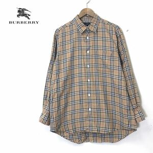 A895-N◆ BURBERRY GOLF バーバリー ゴルフ 長袖シャツ トップス バーバリーチェック◆sizeL ベージュ系 ノヴァチェック コットン