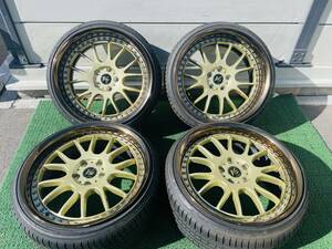 ★激レア深リム★ WORK ワーク VS 19×9.5J +4/+37 5H-114.3 215/35R19 鬼キャンセルシオ クラウン フーガ シーマ マークX アルファード