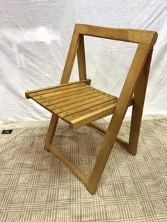 【アンティーク】②木製 折り畳み椅子 フォールディングチェア ビンテージ 北欧風