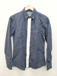 ◇ BLUE BLUE JAPAN ブルーブルージャパン コットン100% シンプル 長袖 シャツ サイズS ネイビー メンズ P