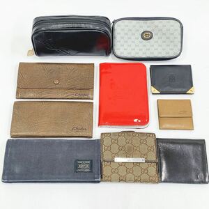 ブランド財布 ・ポーチ・手帳ケース まとめて10点 GUCCI /coach/PORTER/YSL 他 レザー 長財布 小銭入れ 05-0420☆