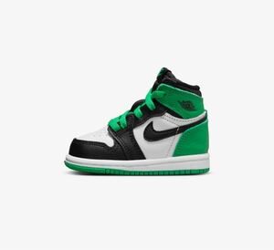 【新品未使用】 23SS 新品 NIKE ナイキ AIR JORDAN 1 BLACK AND LUCKY GREEN CELTICS ベビー エアジョーダン 1 スニーカー 靴 くつ 12cm