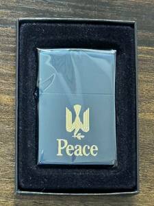 zippo ピース ブルーチタン Peace 限定品 年代物 1998年製 ゴールド刻印 たばこメーカー 懸賞品 PEACE BLUE TITAN ケース 保証書