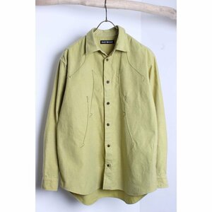 ISSEY MIYAKE イッセイミヤケ 長袖　シャツ　起毛　ステッチ 日本製 黄緑　グリーン 2 910439