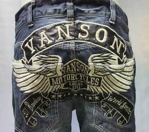 □新品 ジーンズ vanson バンソン ウィング 刺繍 SP-B-10 36インチ