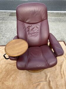 高級/EKORNES エコーネス/Diplomat ディプロマット/ストレスレスチェア/本革 / ノルウェー 北欧/リクライニングチェア/テーブル付き