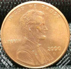 1セント硬貨 2000 D アメリカ リンカーン 1ペニー 貨幣芸術 Coin #KIMIcoins #KIMIの商品 1 Cent Lincoln 1Penny United States coin 2000
