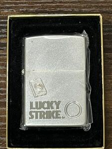 zippo ラッキーストライク 希少品 限定品 前面刻印 LUCKY STRIKE 1999年製 年代物 タバコ銘柄 デットストック ケース 保証書
