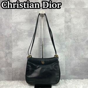 クリスチャンディオール　ショルダーバッグ レザー　ゴールド金具　ブラック　Christian Dior トートバッグ　