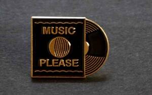  LPアルバム■新品『MUSIC PLEASE』音楽 CD 　レコード　MUSIC■金属ピンバッジ バッチ■おしゃれ ファッション