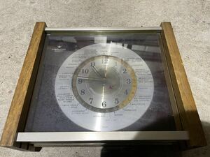 掛時計 レトロ 置時計 LORD KING ロードキング 日本製 世界 時計 置 デスク テーブル ワールド クロック アナログ 木製 ウッド 動作未確認