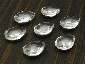 天然水晶 クリスタルクォーツ ペアシェイプブリオレットカット ルース 12×8mm 3コ販売 / 50-13 CQ12PL