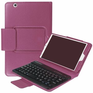 docomo dtab Compact d-01J/Huawei MediaPad M3 8.4専用レザーケース付き Bluetooth キーボード☆日本語入力対応☆パープル