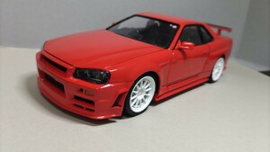 アオシマ 1/24 ニッサン BNR34 スカイライン GT-R NISMO S-TUNE 【素人作製】【完成品】