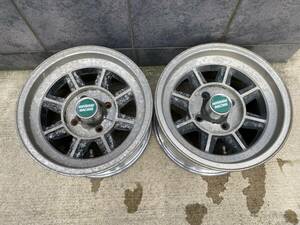 希少★当時物♪♪ハヤシレーシング・14×7J+7★4穴PCD114.3★AE86等　センターキャップあり　ハヤシストリート　②