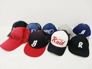 [11C-63-055-1] 釣り用品 RAID JAPAN レイドジャパン キャップ 帽子 8点セット まとめ売り 未使用品 美品 中古 混在