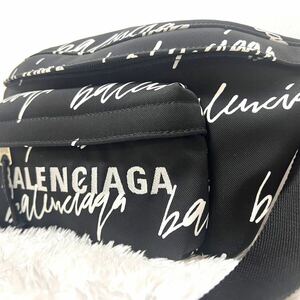 希少 未使用 バレンシアガ BALENCIAGA メンズ ボディバッグ ショルダーバッグ ウエストポーチ 斜め掛け グラフィティ ブラック 黒