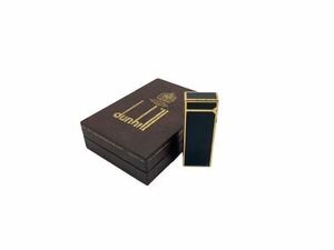 【極美品!!】dunhill ダンヒル　ライター　24163　箱付き　説明書付き　ブラック×ゴールド　黒色　金色　喫煙具　喫煙グッズ　小物