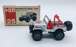 美品【25 三菱 ジープ ビッグフット jeep】TOMICA TOMY トミカ トミー 日本製 赤箱 当時物 絶版 アンティーク ミニカー