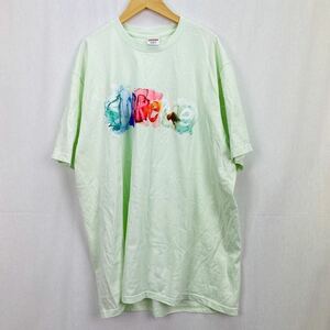 美品 SUPREME シュプリーム ウォーターカラー ロゴ Tシャツ 半袖 パールグリーン XLサイズ 正規品 c358
