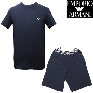 エンポリオ アルマーニ メンズ 半袖Tシャツ ハーフパンツ 上下セット ルームウェア アンダーウェア サイズM 111573 3R720 27435 新品