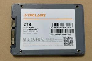Teclast A810 SATAIII 2.5インチサイズ SSD 2TB 1枚
