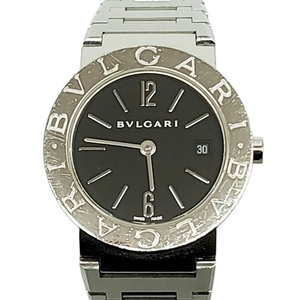 CA566Z BVLGARI ブルガリブルガリ アナログ 腕時計 BB26SS 文字盤黒 クォーツ ステンレススチール レディース 箱付き /33