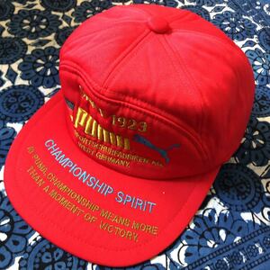 【古着】ヴィンテージ　PUMAキャップ　帽子80年代リーベルマンスポーツ　プーマ　赤　レア
