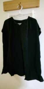 美品　サマンサモスモス　黒　ブラック　チュニック　ロング　ノースリーブ　重ね着に　フリーサイズ