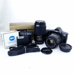 ミノルタ α3700i + COSINA 28-70mm、70-210mm フィルムカメラ、ストロボ D-314i 現状品 USED /2405C