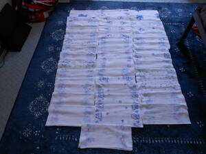 希少!珍しい昭和レトロ大量布オムツさらし織りキューピー藍染ジャングル大帝豚さん45枚セット