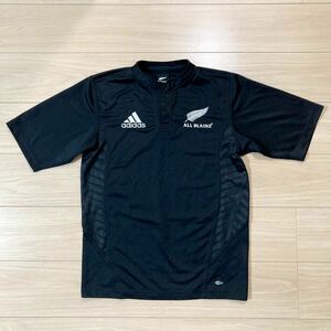 adidas アディダス ALL BLACKS オールブラックス ラガージャージ ラガーシャツ 半袖シャツ Mサイズ 黒 ラグビー 美品