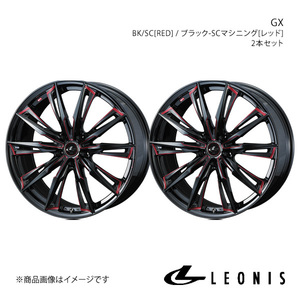 LEONIS/GX ムラーノ Z50 アルミホイール2本セット【18×8.0J 5-114.3 INSET42 BK/SC[RED]】0039378×2