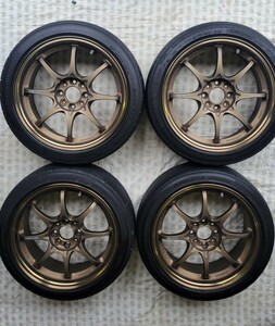 RAYS レイズ CE28N 167.0JJ PCD100 OF＋33 ホイール タイヤ付き 4本セット中古品 NCP13 ヴィッツ