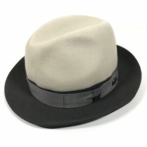 【ボルサリーノ】本物 Borsalino ハット 毛100% サイズ59 中折れハット 帽子 男性用 メンズ イタリア製
