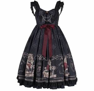 ヴィンテージ風　ゴスロリ　コスプレ　ノースリーブ　ドレス　ワンピース　ブラック　Lサイズ
