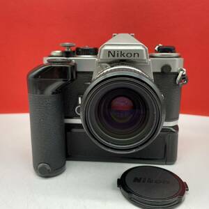 □ Nikon FE 一眼レフカメラ フィルムカメラ ボディ NIKKOR 35mm F2 Ai-s レンズ MD-11 動作確認済 現状品 ニコン