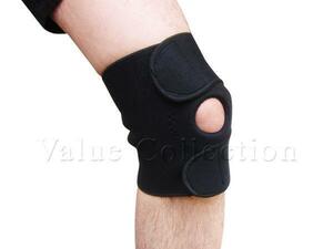 訳あり膝ひざサポーター黒片足/痛み防止対策新品左右兼用１つ