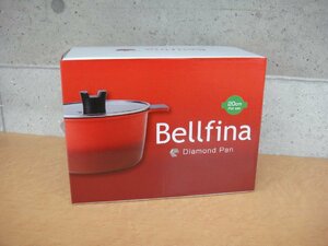 61407RT 未使用品 ジャパネット アーネスト BELLFINA ベルフィーナ ダイヤモンドパン 両手鍋 4点セット A-76983 20cm ガス/IH対応 レシピ本